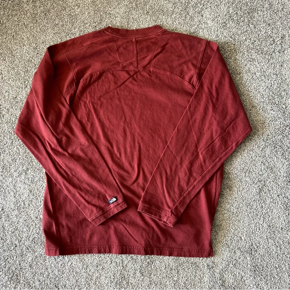 The north face shirt mens medium red maroon long sleeve casual‎ top outdoors